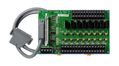 DB-16P8R/D/DIN 16-ch Isolated Input & 8-ch Relay Board with DIN-rail Mounting