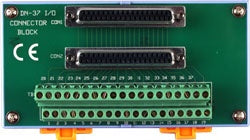 DN-37 I/O 37pin Female D-sub to Screw Term: DIN Rail Mtng