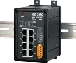 NSM-208G 8 port Gigabit Ethernet Switch - Rugged