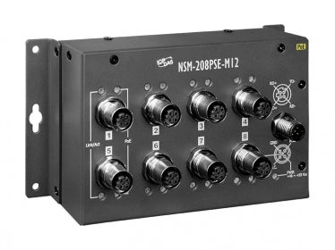 NSM-208PSE-M12 EN50155 8-port M12 Unmanaged PoE Ethernet Switch