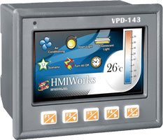 VPD-143-H  4.3" TouchPAD HMI Display, IP65 Panel, Rubber keypad, PoE